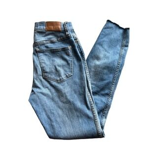 MADEWELL High Rise‎ Skinny Distressed Jeans Womens Size 26 Raw Fray Hem